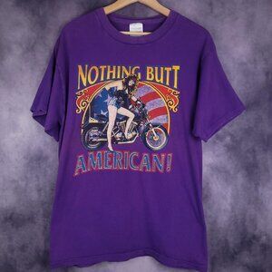 Vintage 90s Nothing Butt American biker babe motorcycle shirt